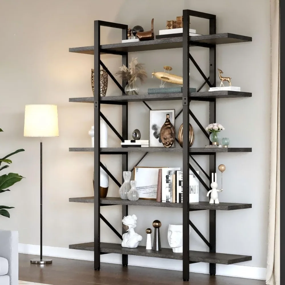 5-Tier Bookshelf, 70.9" Tall Bookshelves Vintage BookCases with 5 Shelves Display Storage Shelves for Home Office, Living Room,
5-Tier Bookshelf, 70.9" Tall Bookshelves Vintage BookCases with 5 Shelves Display Storage Shelves for Home Office, Living Room,