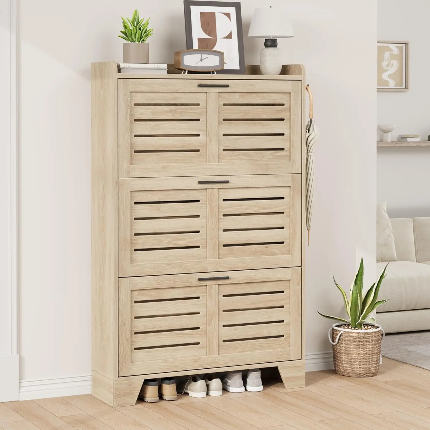 IDEALHOSUE Shoe Cabinet Storage for Entryway, Slim Shoe Storage Cabinet with 3 Flip Drawers, Freestanding Hidden, Customized
IDEALHOSUE Shoe Cabinet Storage for Entryway, Slim Shoe Storage Cabinet with 3 Flip Drawers, Freestanding Hidden, Customized