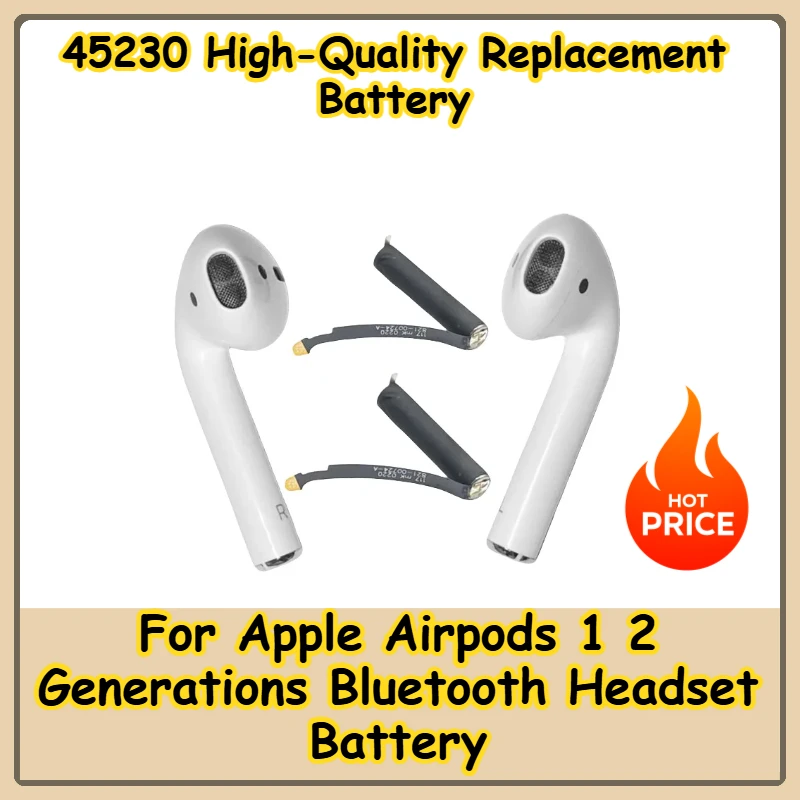 45230 Сменный аккумулятор для Apple Airpods 1, 2 поколения и Pro Bluetooth-гарнитуры
45230 Сменный аккумулятор для Apple Airpods 1, 2 поколения и Pro Bluetooth-гарнитуры