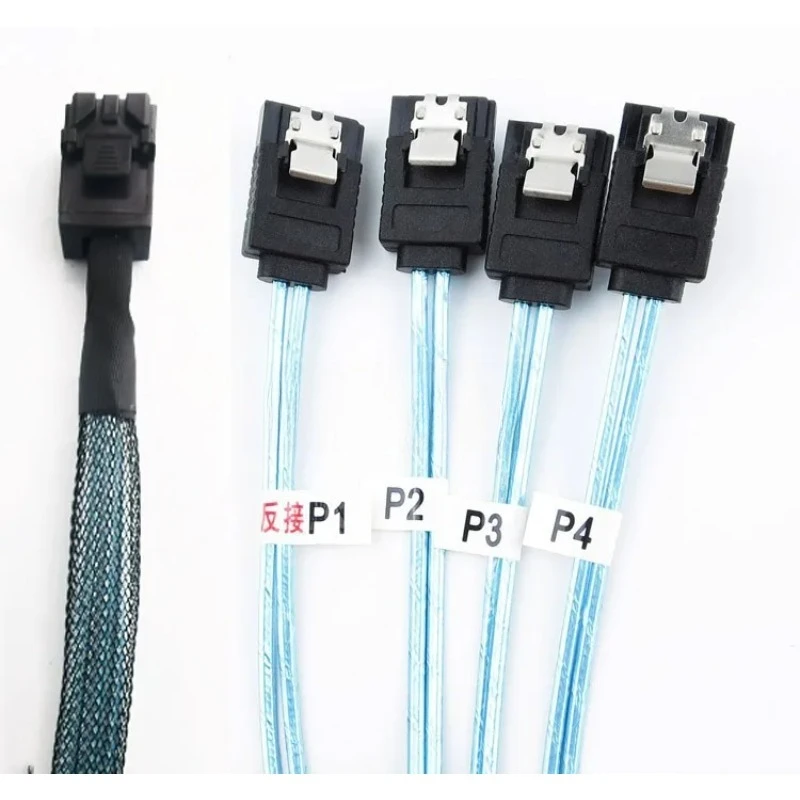 Forward and Reverse Connection Mini SAS HD SFF8643 to 4 Sata Hard Drive Cage Backplane SAS Card Motherboard Data Cable
Forward and Reverse Connection Mini SAS HD SFF8643 to 4 Sata Hard Drive Cage Backplane SAS Card Motherboard Data Cable