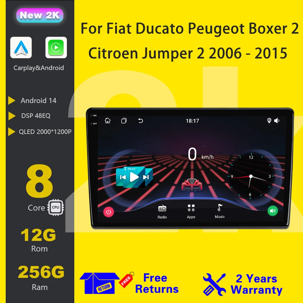 Android 14 For Fiat Ducato Peugeot Boxer 2 Citroen Jumper Car Radio Wireless Carplay Multimedia Player IPS LED 8 CORE 2 DIN GPS
Android 14 For Fiat Ducato Peugeot Boxer 2 Citroen Jumper Car Radio Wireless Carplay Multimedia Player IPS LED 8 CORE 2 DIN GPS