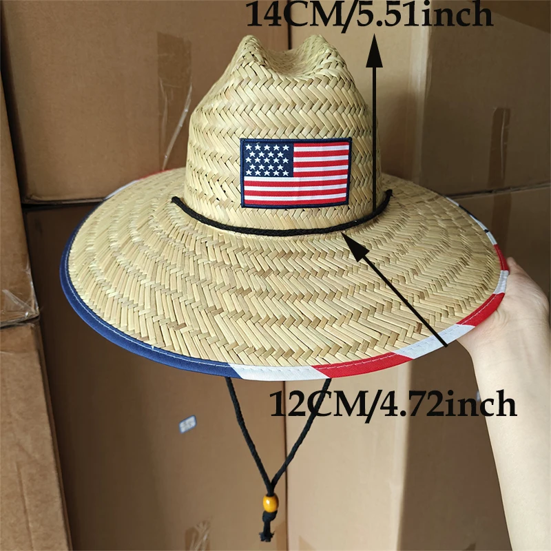 2026 American Straw Cowboy Hat Wide Brim Western Sun Beach Hat Breathable Fishing Beach Outdoor Patriotic Hat
2026 American Straw Cowboy Hat Wide Brim Western Sun Beach Hat Breathable Fishing Beach Outdoor Patriotic Hat