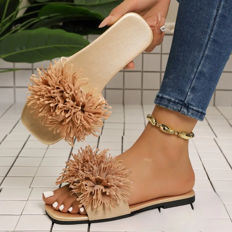 Summer Fashion Women Slippers 2026 New Trendy Fringe Decor Square Toe Flat Bottom Sandals Non Slip Casual Beach Female Shoes
Summer Fashion Women Slippers 2026 New Trendy Fringe Decor Square Toe Flat Bottom Sandals Non Slip Casual Beach Female Shoes