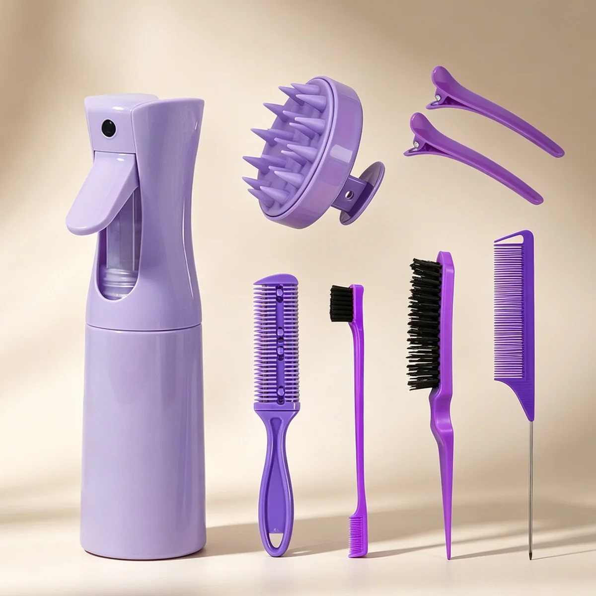 8pcs hair styling comb set, spray bottle, pointed tail comb, shaving comb, hair thinning comb, hairpin, suitable for all hair
8pcs hair styling comb set, spray bottle, pointed tail comb, shaving comb, hair thinning comb, hairpin, suitable for all hair