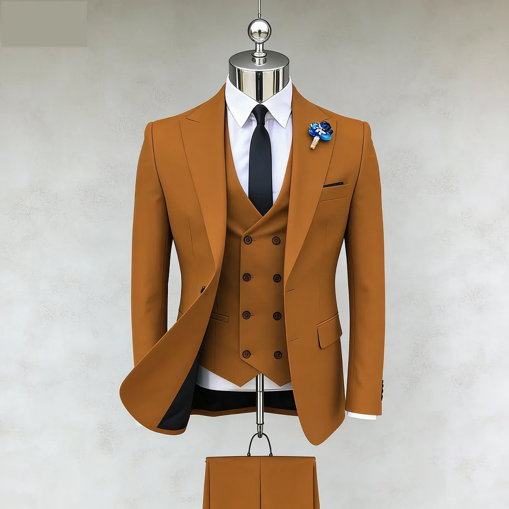 Костюм-тройка (пиджак + жилет + брюки) для мужчин: смокинг с пиджаком с острым воротником, повседневный, двубортный, для свадьбы и бизнеса
Костюм-тройка (пиджак + жилет + брюки) для мужчин: смокинг с пиджаком с острым воротником, повседневный, двубортный, для свадьбы и бизнеса