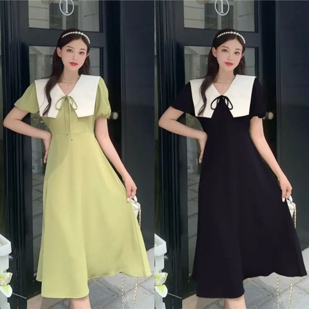 Elegant Doll Collar Dresses Women A-line Slim Fit Sweet Bowknot Dress High Waist Sweet Puff Sleeve Sundress Vacation
Elegant Doll Collar Dresses Women A-line Slim Fit Sweet Bowknot Dress High Waist Sweet Puff Sleeve Sundress Vacation