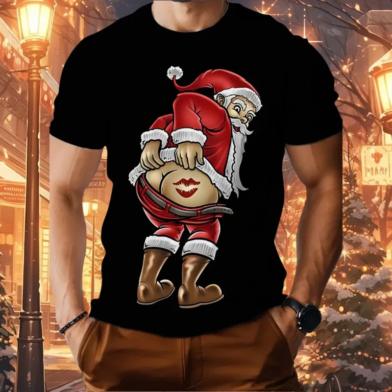Christmas Holiday Party Funny T-shirt 3D Printed Men's Short Sleeve Funny Santa Claus Spoofs Holiday Gift Round Neck Clothing
Christmas Holiday Party Funny T-shirt 3D Printed Men's Short Sleeve Funny Santa Claus Spoofs Holiday Gift Round Neck Clothing