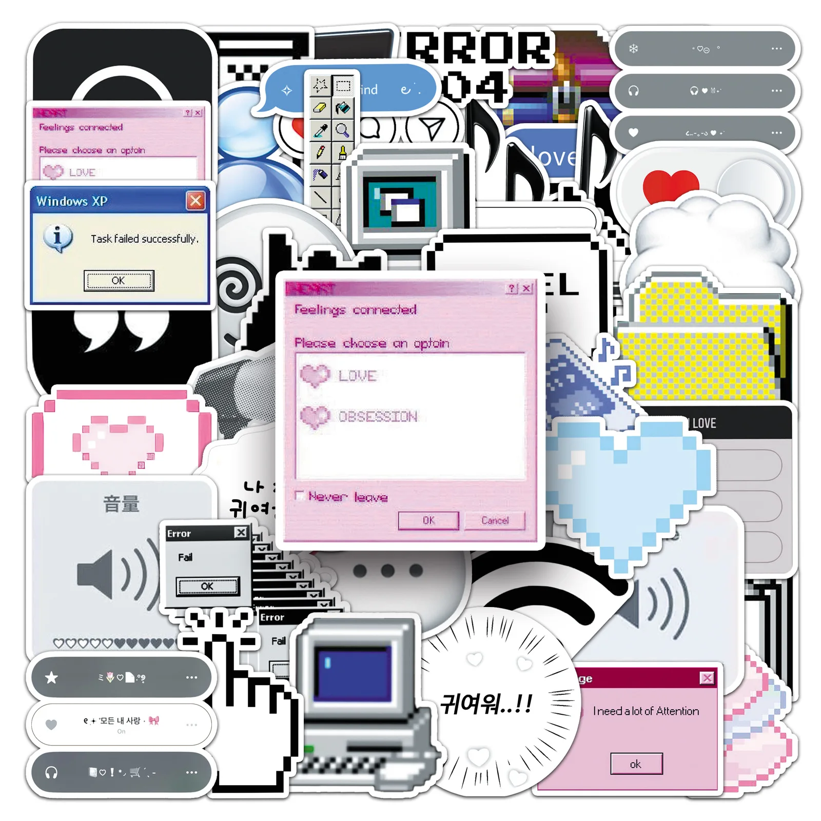 50PCS Computer Icon Graffiti Sticker MEME Waterproof Decals Decorative Motorcycles Mobile Phone Case Notebook Water Cup Sticker
50PCS Computer Icon Graffiti Sticker MEME Waterproof Decals Decorative Motorcycles Mobile Phone Case Notebook Water Cup Sticker