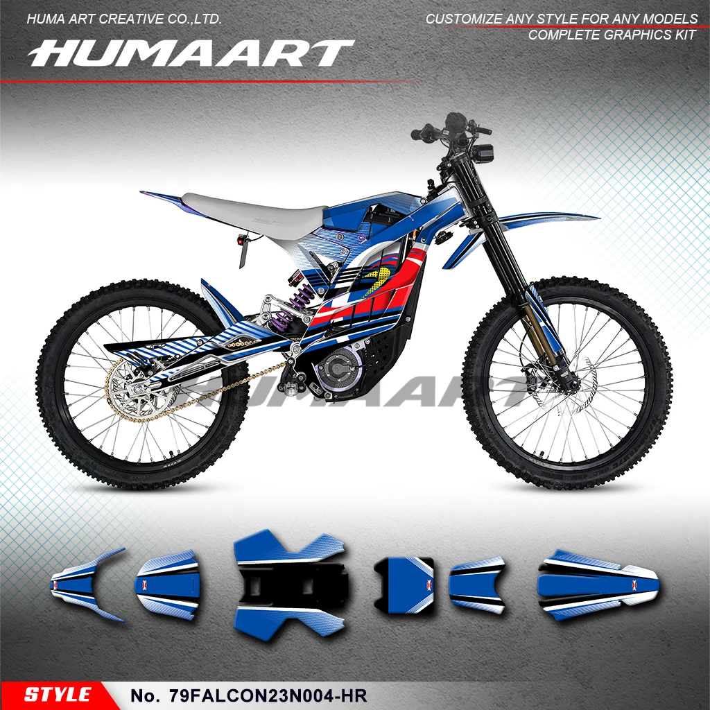 HUMAART MX Graphics Stickers Set Décor for 79BIKE Falcon Pro 79 Bike Electric Dirt Bike, Style No.79FALCON23N004-HR
HUMAART MX Graphics Stickers Set Décor for 79BIKE Falcon Pro 79 Bike Electric Dirt Bike, Style No.79FALCON23N004-HR