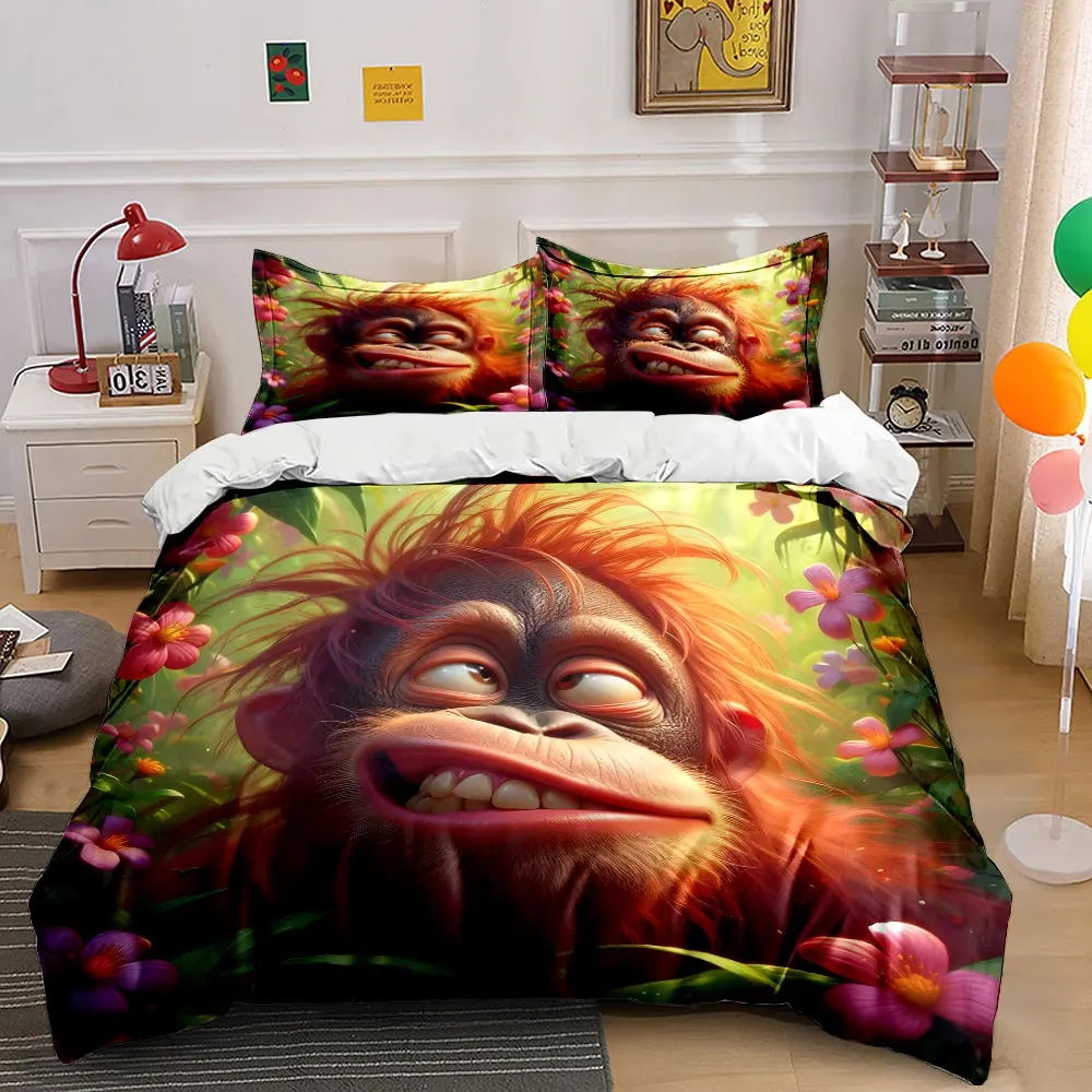 Smiling orangutan with colorful flowers Printed Duvet Cover Set1 Duvet Cover+2 PillowcaseMulti Size Bedroom Bedding Decoration
Smiling orangutan with colorful flowers Printed Duvet Cover Set1 Duvet Cover+2 PillowcaseMulti Size Bedroom Bedding Decoration