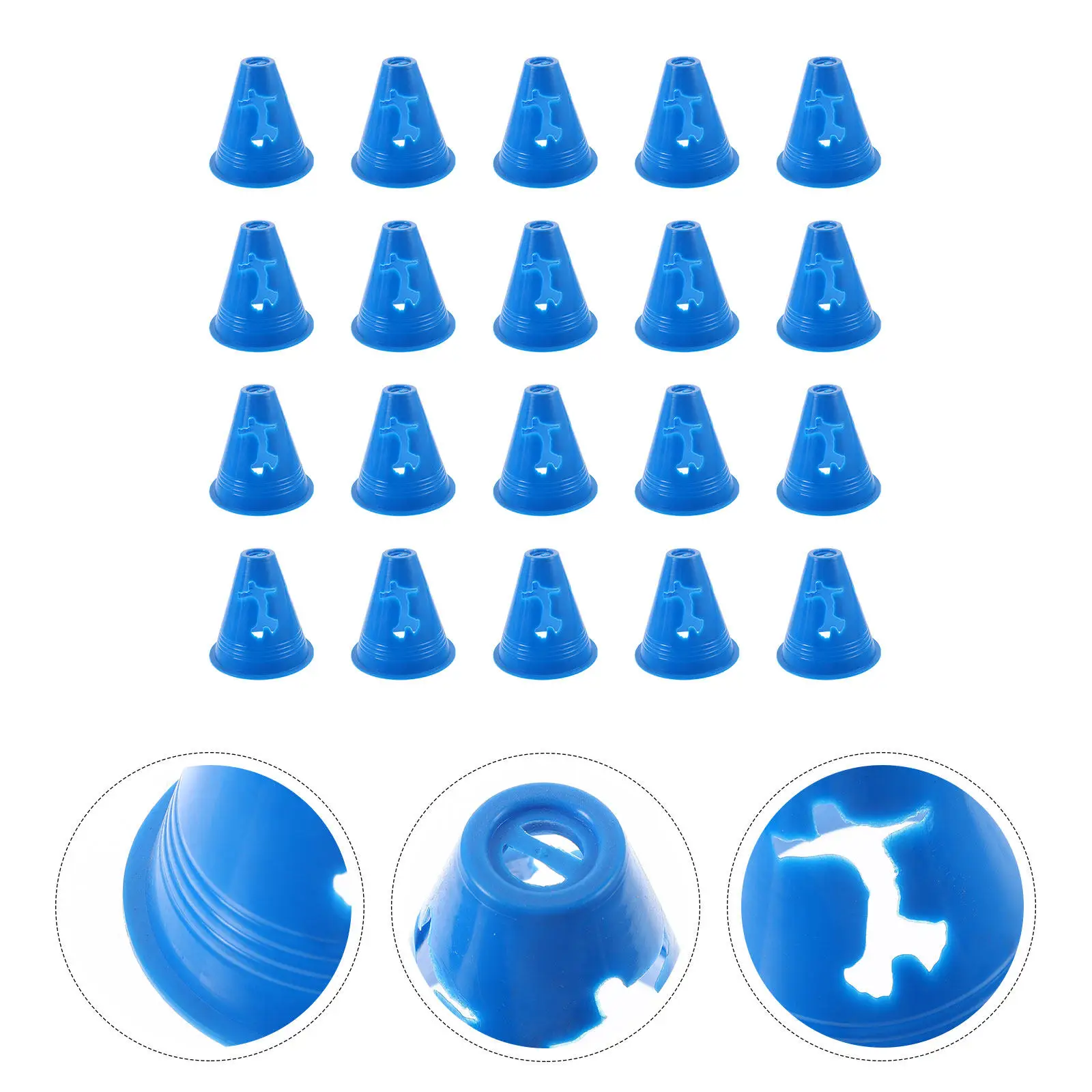 20 шт. маленьких цветных конусов для тренировок по футболу, роллерскейту и спортивным полосам препятствий
20 шт. маленьких цветных конусов для тренировок по футболу, роллерскейту и спортивным полосам препятствий