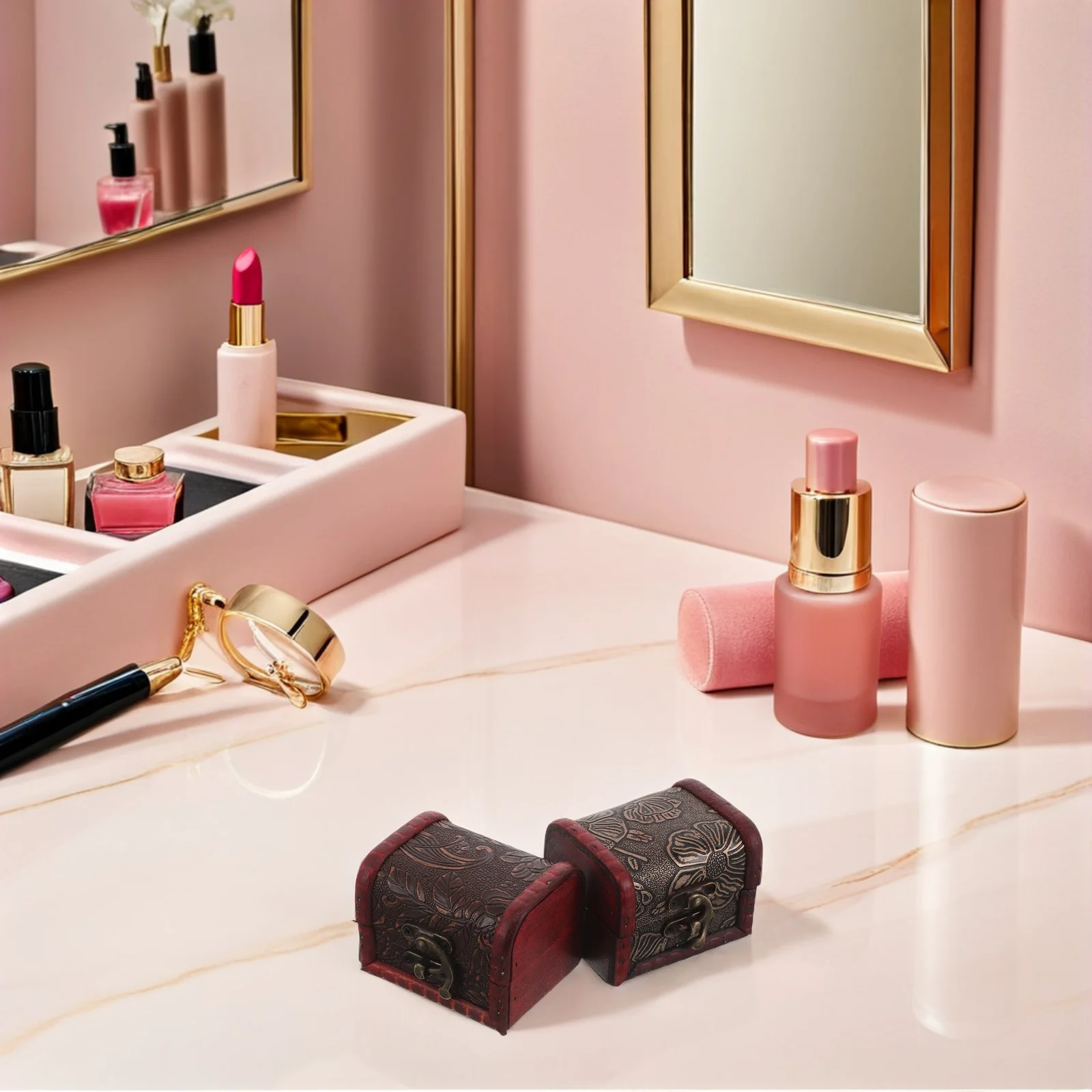 2Pcs Vintage Wooden Jewelry Box Mini Treasure Chest Retro Chinese Style for Small Trinkets and Accessories Storage Organizer
2Pcs Vintage Wooden Jewelry Box Mini Treasure Chest Retro Chinese Style for Small Trinkets and Accessories Storage Organizer