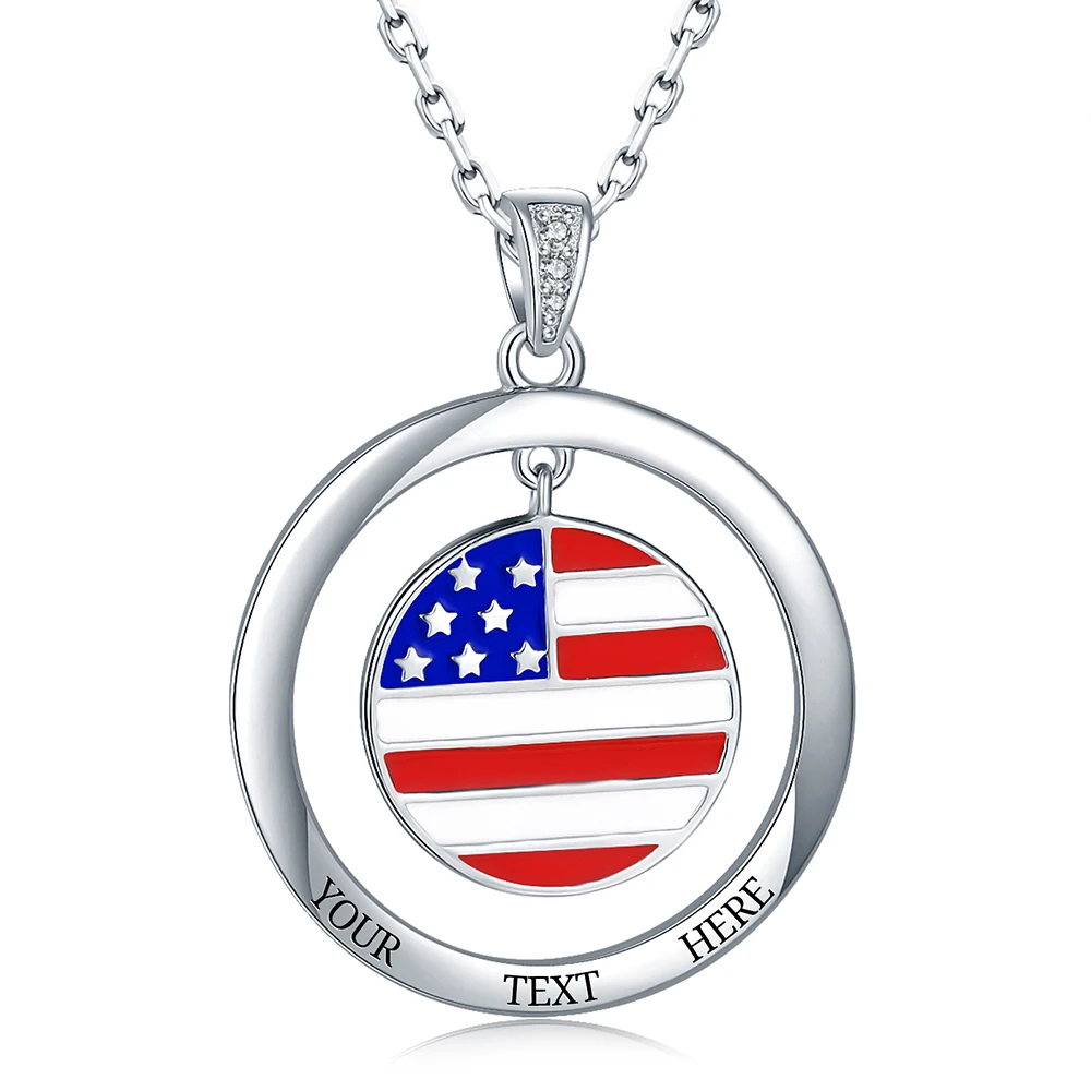 Personalized Fourth of July Pendant 925 Sterling Silver American Flag Necklaces Jewelry Memorial Veterans Gift For Women Patriot
Personalized Fourth of July Pendant 925 Sterling Silver American Flag Necklaces Jewelry Memorial Veterans Gift For Women Patriot
