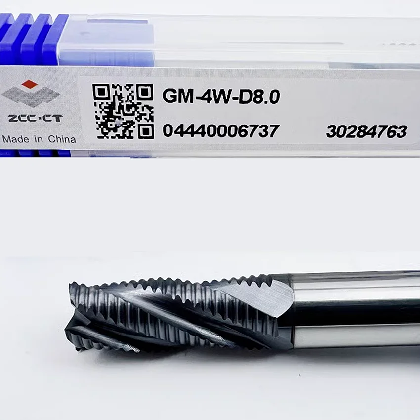 GM-4W-D8.0 ZCC.CT GM-4W Four blade straight shank flat head wavy edge end mill D8.0*8*20*60 4F Roughing End Mills 4 Flutes Mills
GM-4W-D8.0 ZCC.CT GM-4W Four blade straight shank flat head wavy edge end mill D8.0*8*20*60 4F Roughing End Mills 4 Flutes Mills