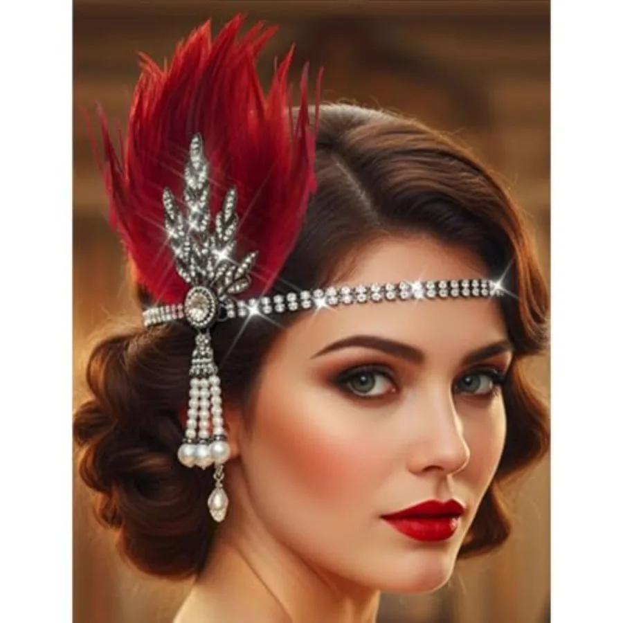 1920s Flapper Feather Headband Leaf Rhinestones Headpiece Pearl Roaring 20s Headdress Hair Accessories for Women,One Size
1920s Flapper Feather Headband Leaf Rhinestones Headpiece Pearl Roaring 20s Headdress Hair Accessories for Women,One Size