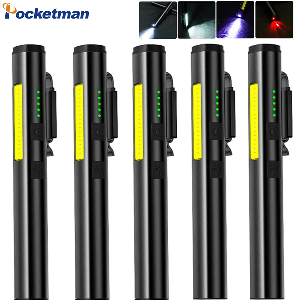 Portable LED Flashlight UV Light/White Light/Red Light Pen Flashlight USB Rechargeable Torch UV Flashlight Waterproof Flashlight
Portable LED Flashlight UV Light/White Light/Red Light Pen Flashlight USB Rechargeable Torch UV Flashlight Waterproof Flashlight