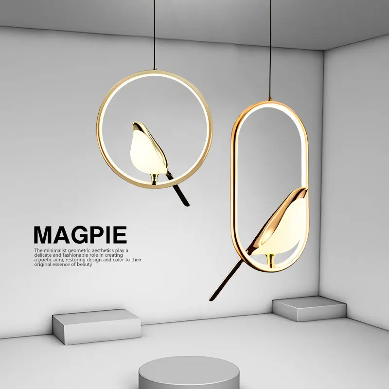 Rotatable Magpie Bird LED Pendant Lamps Decor for Table Dinning Room Indoor Hardwired Indoor Adjustable Suspended Hanging Light
Rotatable Magpie Bird LED Pendant Lamps Decor for Table Dinning Room Indoor Hardwired Indoor Adjustable Suspended Hanging Light
