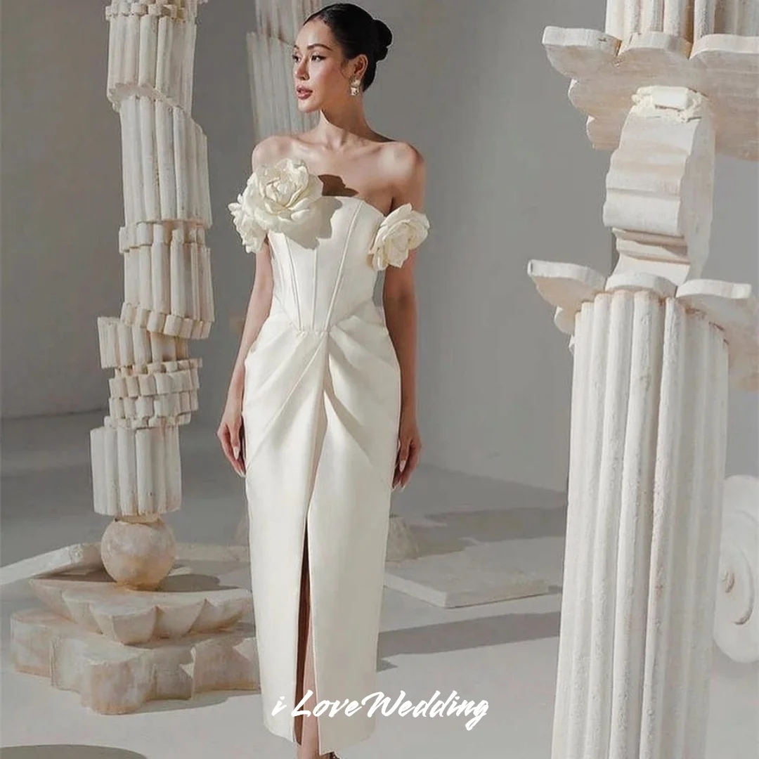 White One Shoulder Prom Dress 2025 Sleeveless Flower Mermaid Pleated Ankle-Length Split Dresses For Special Occasions Customized
White One Shoulder Prom Dress 2025 Sleeveless Flower Mermaid Pleated Ankle-Length Split Dresses For Special Occasions Customized