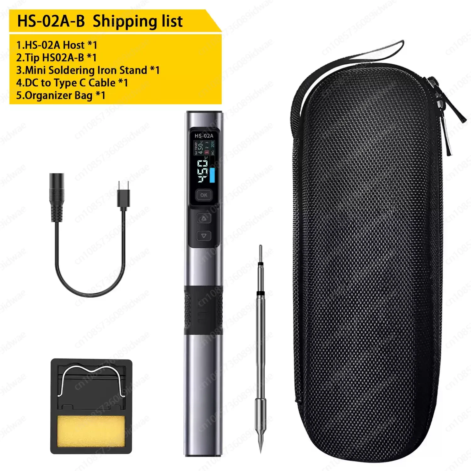 HS-02 Adjustable Temperature Soldering Iron DC 20V 100-450℃ Welding Solder Rework Station PD 100W Portable Repair Tool
HS-02 Adjustable Temperature Soldering Iron DC 20V 100-450℃ Welding Solder Rework Station PD 100W Portable Repair Tool