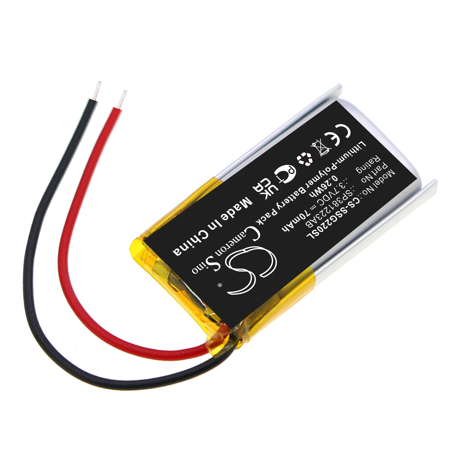 3D Premium Adult Glasses Battery 3.7V/70mAh SP381223AB for Samsung SSG-2200AR, BN81-04794A
3D Premium Adult Glasses Battery 3.7V/70mAh SP381223AB for Samsung SSG-2200AR, BN81-04794A