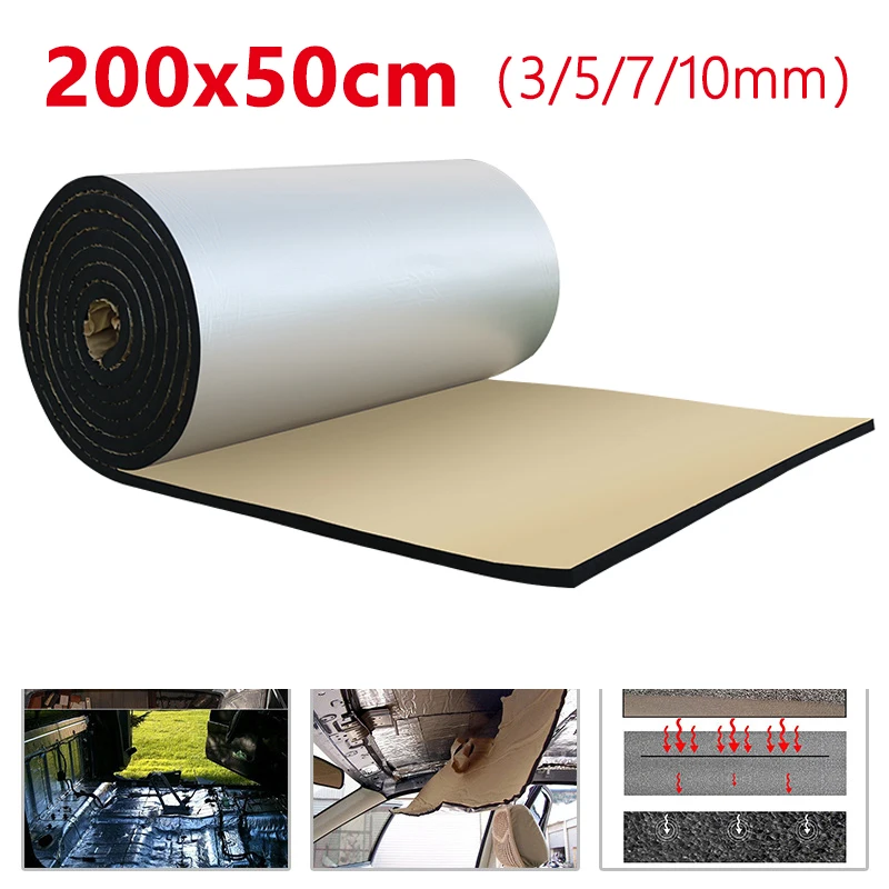 500*2000mm 3/5/7/10mm Car Hood Engine Firewall Heat Mat Deadener Sound Noise Proof Insulation Deadening Aluminum Foil Sticker
500*2000mm 3/5/7/10mm Car Hood Engine Firewall Heat Mat Deadener Sound Noise Proof Insulation Deadening Aluminum Foil Sticker