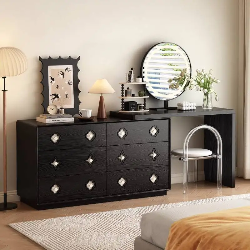 Modern Nordic Black Vanity Table Wood Storage Adult Living Room Dresser Luxury Europa Beauty Mesa Tocador Home Furniture
Modern Nordic Black Vanity Table Wood Storage Adult Living Room Dresser Luxury Europa Beauty Mesa Tocador Home Furniture