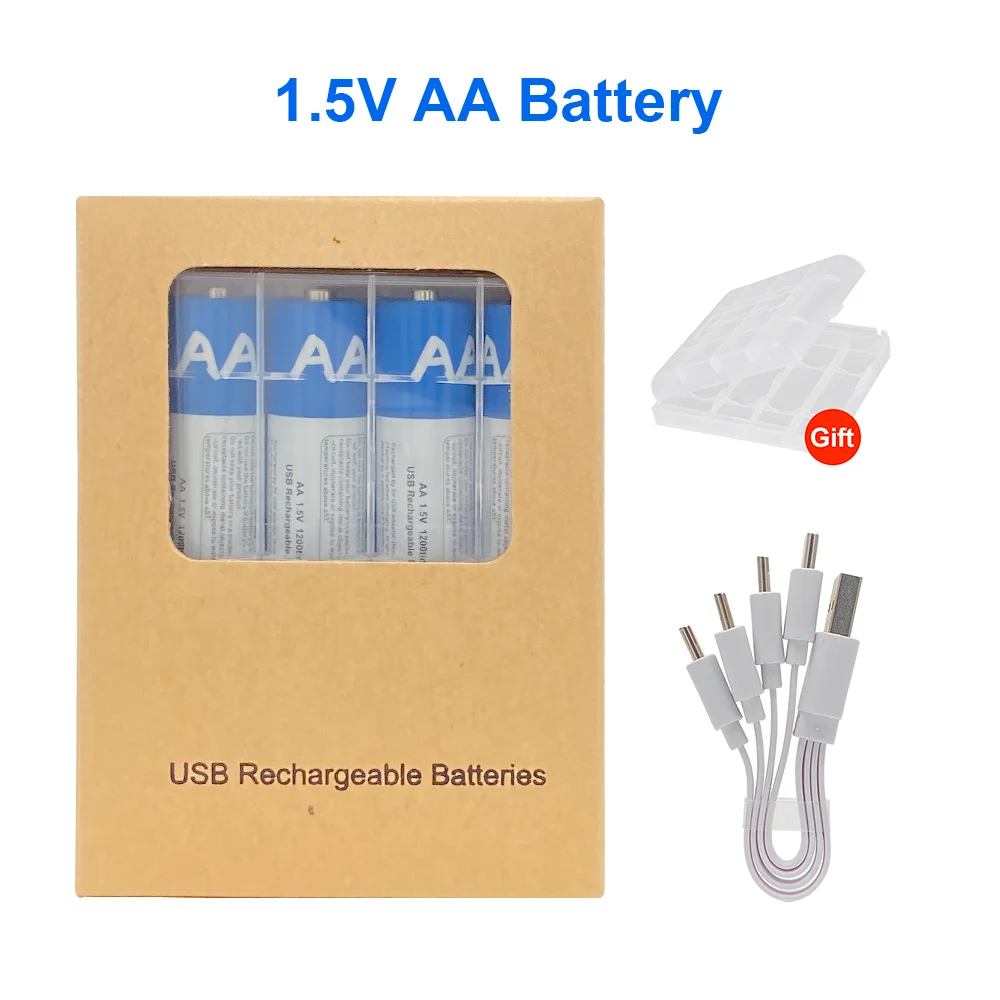 1-20PCS 1.5V AA Rechargeable Battery 5000mAh AA Li-ion Batteries USB Charging for Camera Toy Car MP3 Player Thermometer + Cable
1-20PCS 1.5V AA Rechargeable Battery 5000mAh AA Li-ion Batteries USB Charging for Camera Toy Car MP3 Player Thermometer + Cable