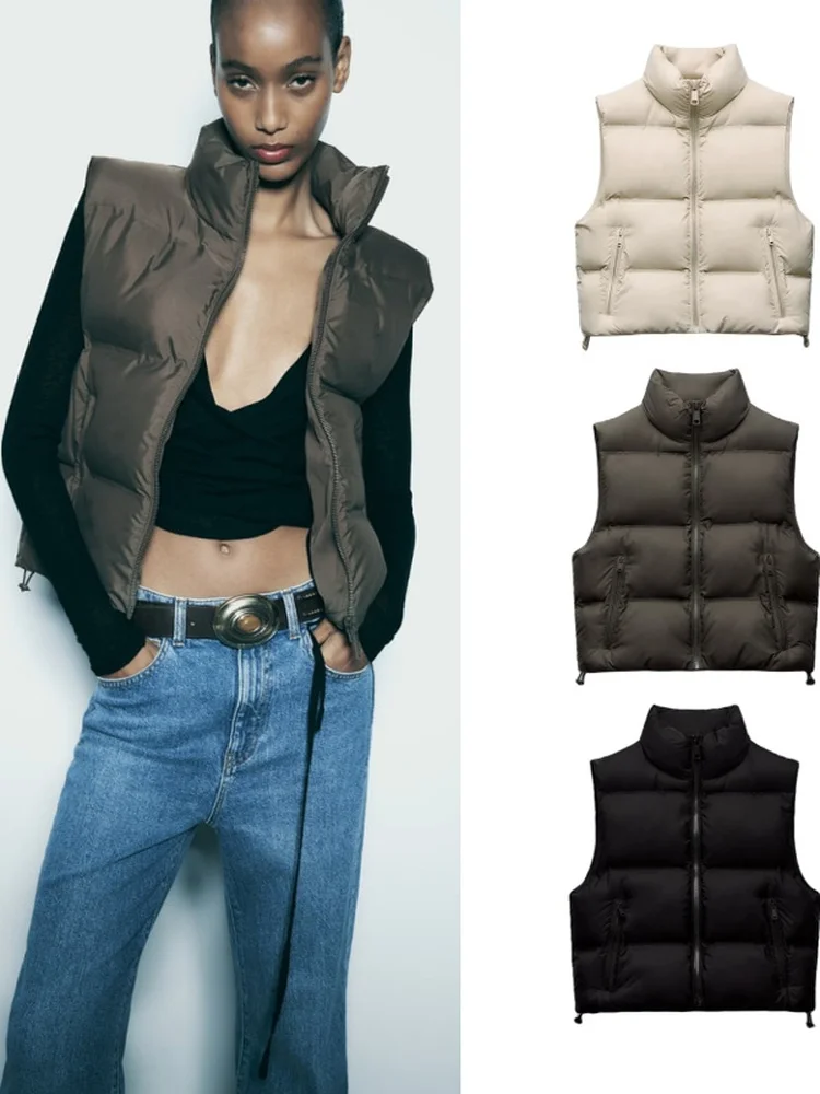 Ele New Women's Cotton Vest Svel Stand Collar ort Zipper Closure Faionable Trendy Zipper Design Autumn Wear
Ele New Women's Cotton Vest Svel Stand Collar ort Zipper Closure Faionable Trendy Zipper Design Autumn Wear