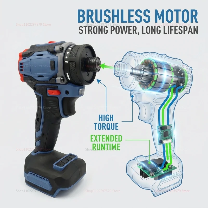 Бесщеточная электрическая отвертка 1/4 дюйма, 4000 об/мин, 21+1 скорость, двухскоростная, беспроводная дрель-шуруповерт, совместимая с аккумуляторами Makita 18В
Бесщеточная электрическая отвертка 1/4 дюйма, 4000 об/мин, 21+1 скорость, двухскоростная, беспроводная дрель-шуруповерт, совместимая с аккумуляторами Makita 18В