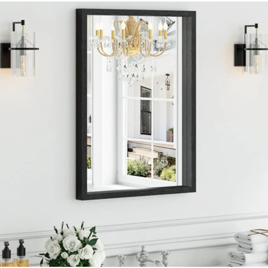 Wood Frame Bathroom Mirror, 22''x30'' Modern Vanity Mirror for Wall, Waterproof Slim Deep Frame, Rectangular HD Tempered Glass
Wood Frame Bathroom Mirror, 22''x30'' Modern Vanity Mirror for Wall, Waterproof Slim Deep Frame, Rectangular HD Tempered Glass