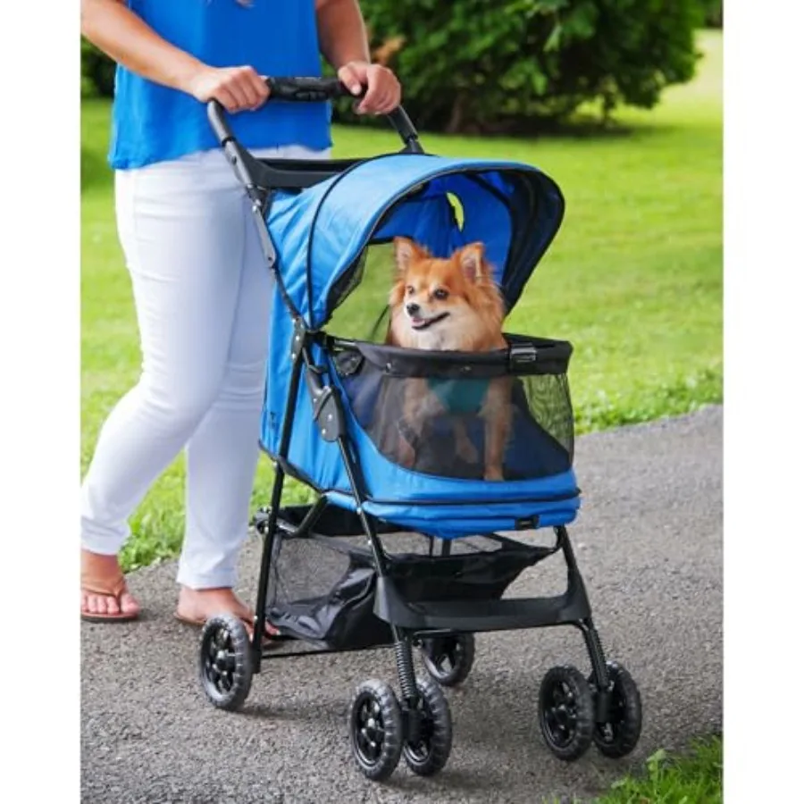 Pet Gear No-Zip Happy Trails Pet Stroller for Cats/Dogs: cobalt polyester, zipperless entry, easy fold, removable liner, storag
Pet Gear No-Zip Happy Trails Pet Stroller for Cats/Dogs: cobalt polyester, zipperless entry, easy fold, removable liner, storag