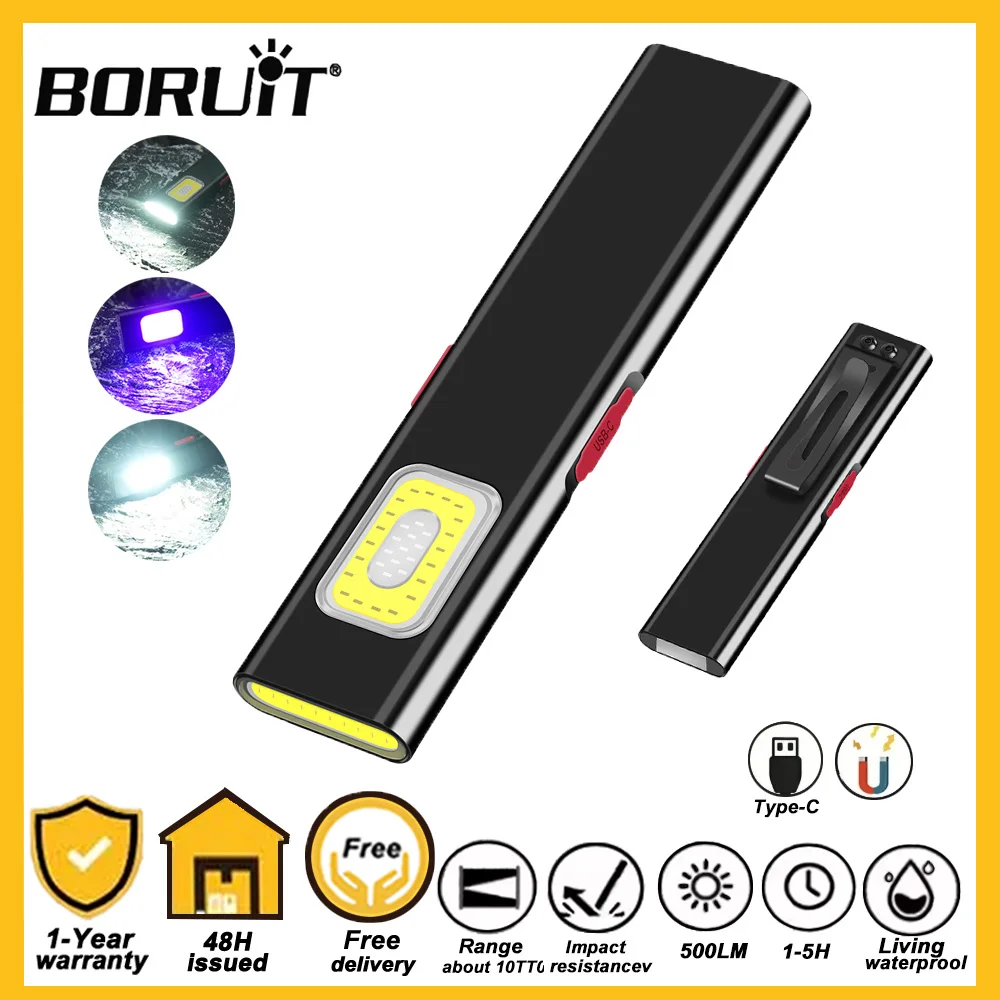 Светодиодный фонарик BORUiT 500LM, перезаряжаемый через Type-C, портативный мини-фонарь, прожектор, рабочий светильник с магнитом, карманный фонарь для кемпинга
Светодиодный фонарик BORUiT 500LM, перезаряжаемый через Type-C, портативный мини-фонарь, прожектор, рабочий светильник с магнитом, карманный фонарь для кемпинга