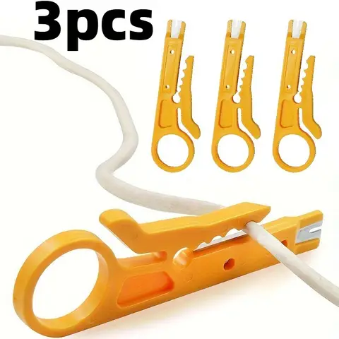 Cable Stripper Knife 3pcs Mini Portable Wire Stripper Knife Crimping Tool Cable Stripper Knife Cable Tools