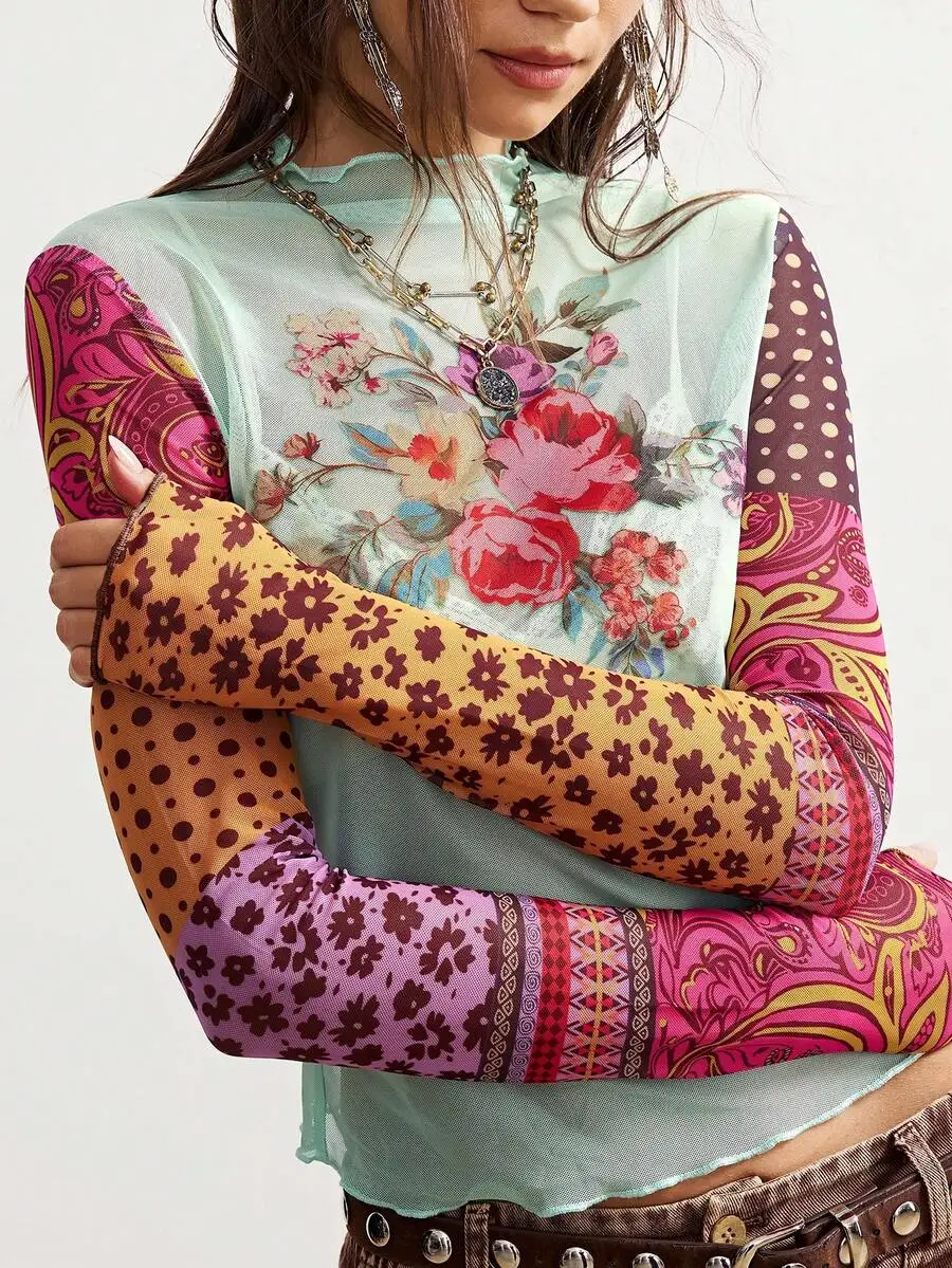 Bohemian Floral Print Casual Long Sleeve Top For Women
Bohemian Floral Print Casual Long Sleeve Top For Women