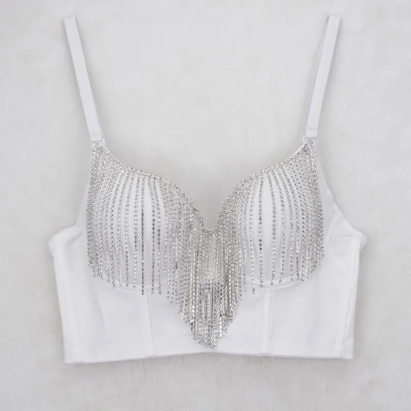 Fashion Nightclub Sexy Belly Dance Tassel Suspender Outer Wear Vest Female Beaded Corset with Steel Ring Fishbone Wrapped Chest
Fashion Nightclub Sexy Belly Dance Tassel Suspender Outer Wear Vest Female Beaded Corset with Steel Ring Fishbone Wrapped Chest