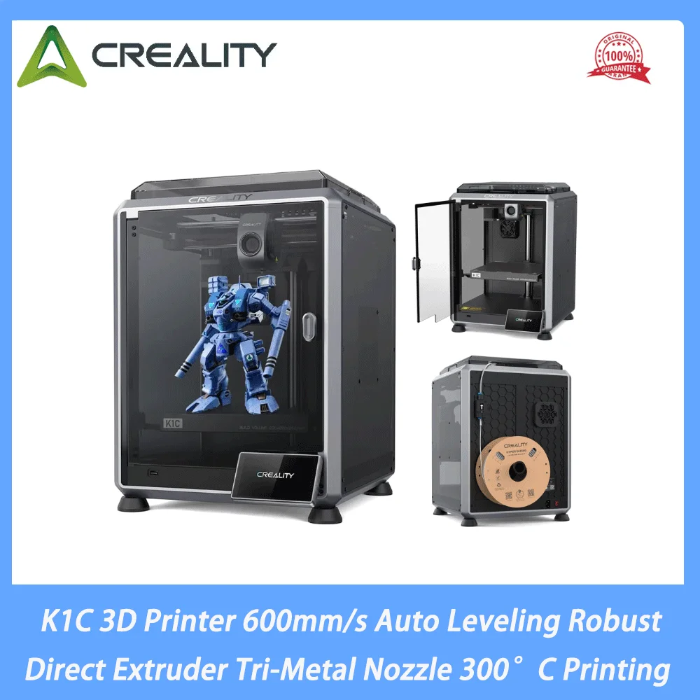 Creality K1C 3D Printer 600mm/s Auto Leveling Robust Direct Extruder Tri-Metal Nozzle 300°C Printing with AI Camera K1 3D Printe
Creality K1C 3D Printer 600mm/s Auto Leveling Robust Direct Extruder Tri-Metal Nozzle 300°C Printing with AI Camera K1 3D Printe