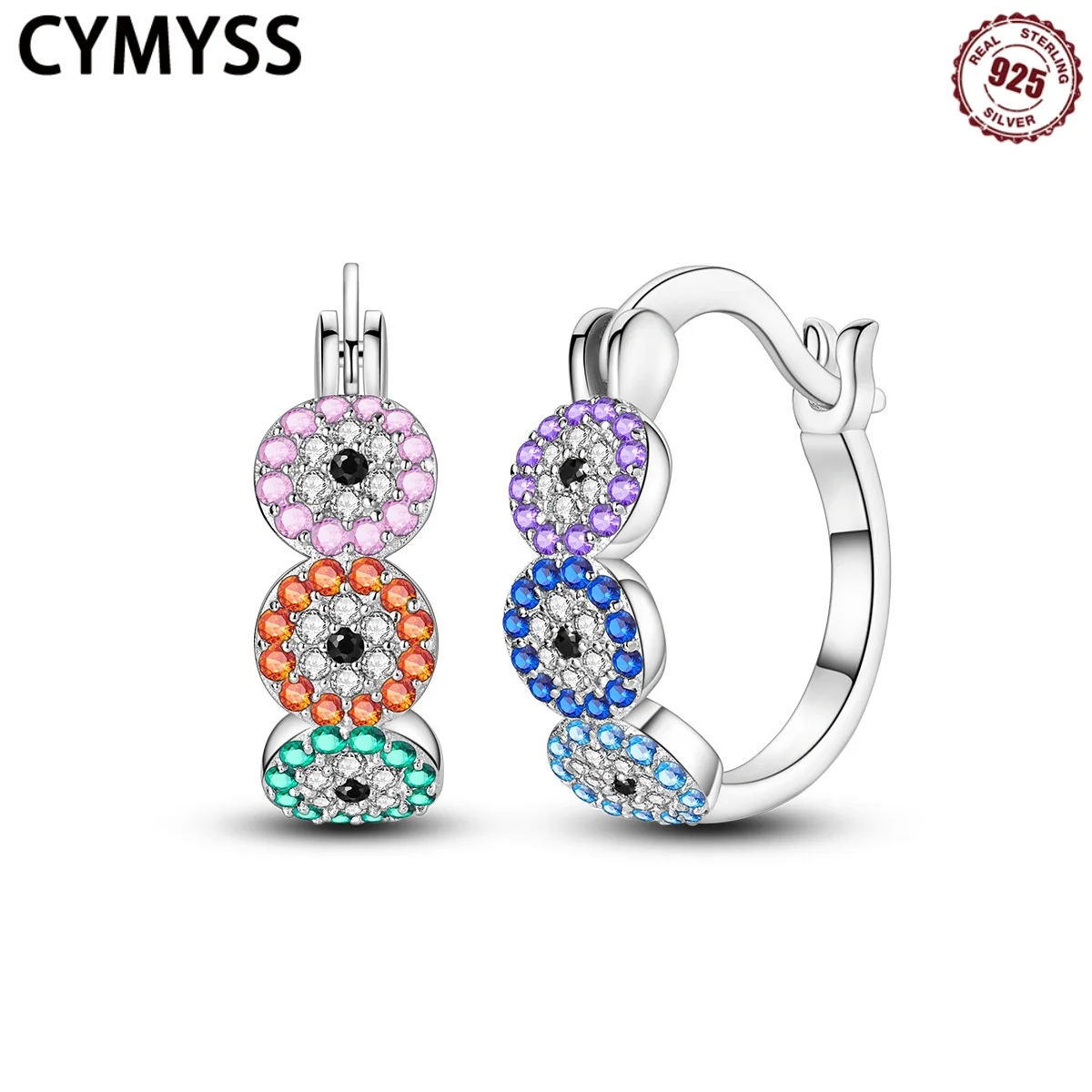 CYMYSS 2025 New S925 Sterling Silver Jewelry Colorful Eyes Zircon Earrings Boutique Birthday Party Gift Jewelry Women's Earrings
CYMYSS 2025 New S925 Sterling Silver Jewelry Colorful Eyes Zircon Earrings Boutique Birthday Party Gift Jewelry Women's Earrings