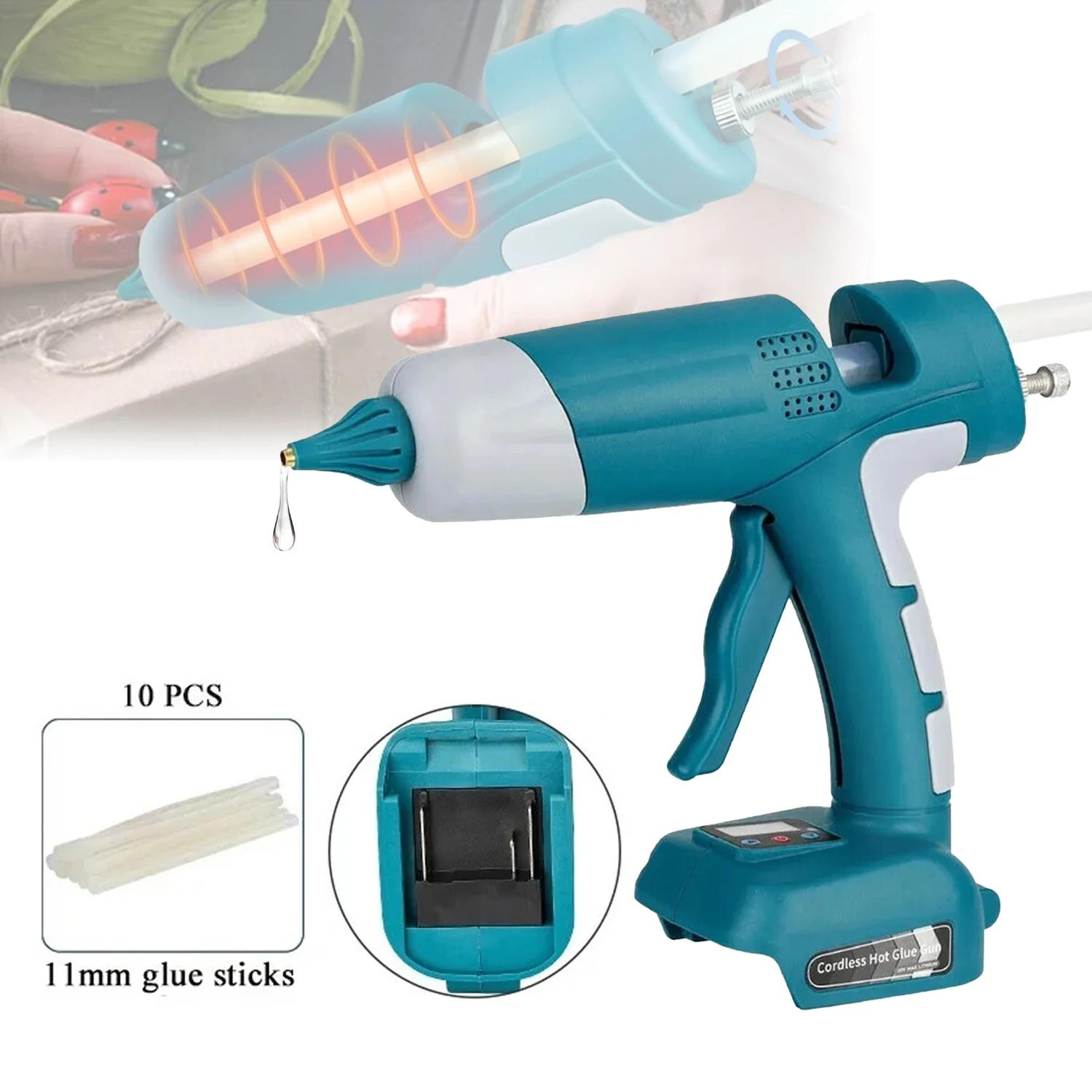 For Makita/Dewalt/Bosch/Milwaukee/Ryobi 18V Lithium Battery for Arts&Crafts&DIY Electric Heat Repair Tool Hot Melt Glue Gun NEW
For Makita/Dewalt/Bosch/Milwaukee/Ryobi 18V Lithium Battery for Arts&Crafts&DIY Electric Heat Repair Tool Hot Melt Glue Gun NEW