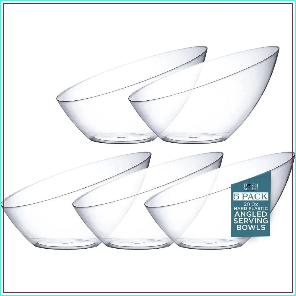 Posh Setting Crystal Clear Disposable Premium Hard Plastic Medium Angled Bowl 5 Pack for Party, Salad, Snack and Fruit
Posh Setting Crystal Clear Disposable Premium Hard Plastic Medium Angled Bowl 5 Pack for Party, Salad, Snack and Fruit