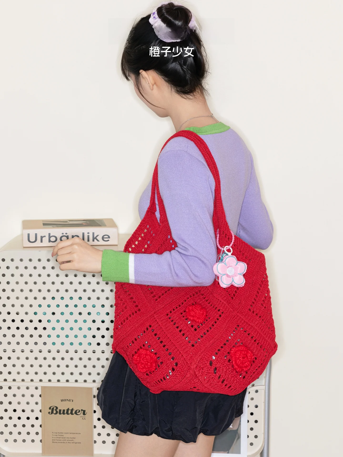 Red Knitted Large Capacity Tote Bag Women's Style Casual Vacation Theme Hollow out Weave Design Orange Girl Forest System
Red Knitted Large Capacity Tote Bag Women's Style Casual Vacation Theme Hollow out Weave Design Orange Girl Forest System