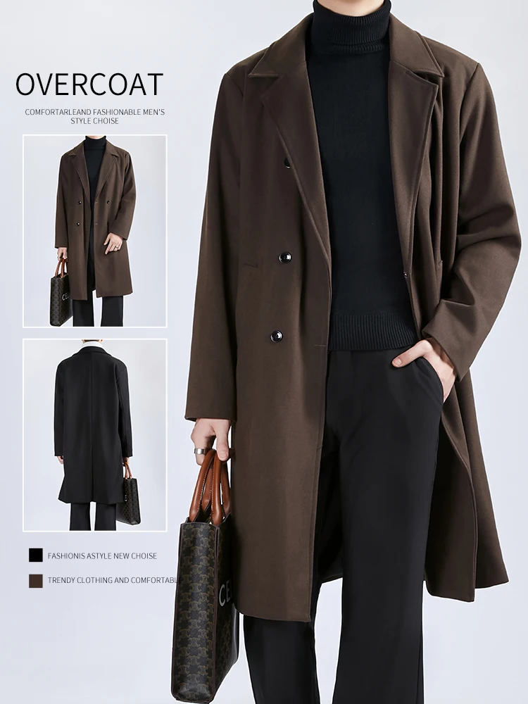 Men's Woolen Coat Double-Row Button Mid-Length Thi Korean Sle Winter Outerwear Briti Sle Coat Youth ular Polyester...
Men's Woolen Coat Double-Row Button Mid-Length Thi Korean Sle Winter Outerwear Briti Sle Coat Youth ular Polyester...