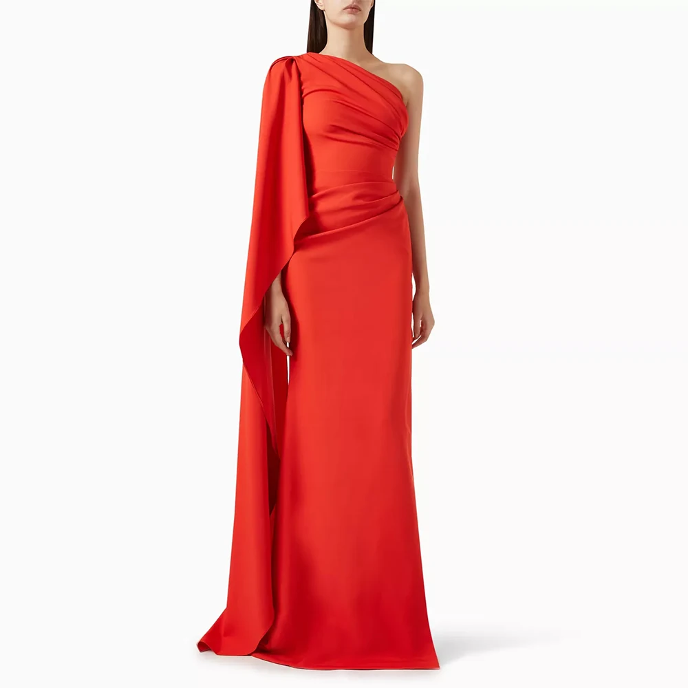 Elegant Women's Dresses for Evening Party Jersey Sheath Celebrity Dress Orange One-shoulder Pleat Draped Side Split Prom Dress
Elegant Women's Dresses for Evening Party Jersey Sheath Celebrity Dress Orange One-shoulder Pleat Draped Side Split Prom Dress