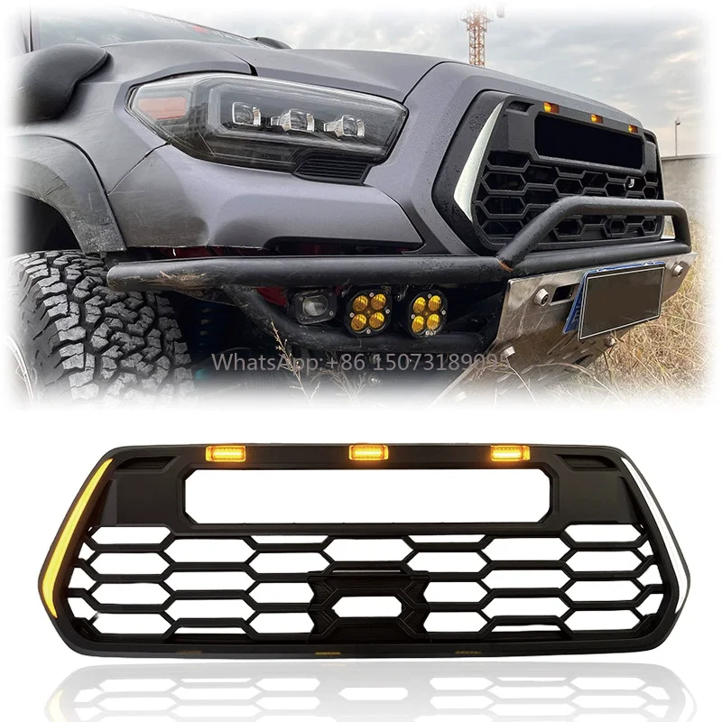 Передняя решетка из АБС-пластика с подсветкой, подходит для Tacoma 2016-2023, высококачественная черная решетка переднего бампера, комплект кузова
Передняя решетка из АБС-пластика с подсветкой, подходит для Tacoma 2016-2023, высококачественная черная решетка переднего бампера, комплект кузова