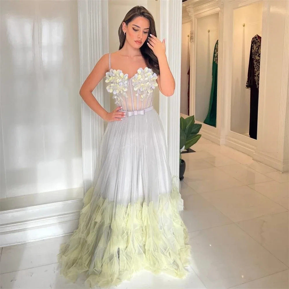 Customized Evening Gown Saudi Arabia Formal Spaghetti Strap A-line Floor Length Layered Tulle Bespoke Occasion Dresses Dearin Ye
Customized Evening Gown Saudi Arabia Formal Spaghetti Strap A-line Floor Length Layered Tulle Bespoke Occasion Dresses Dearin Ye