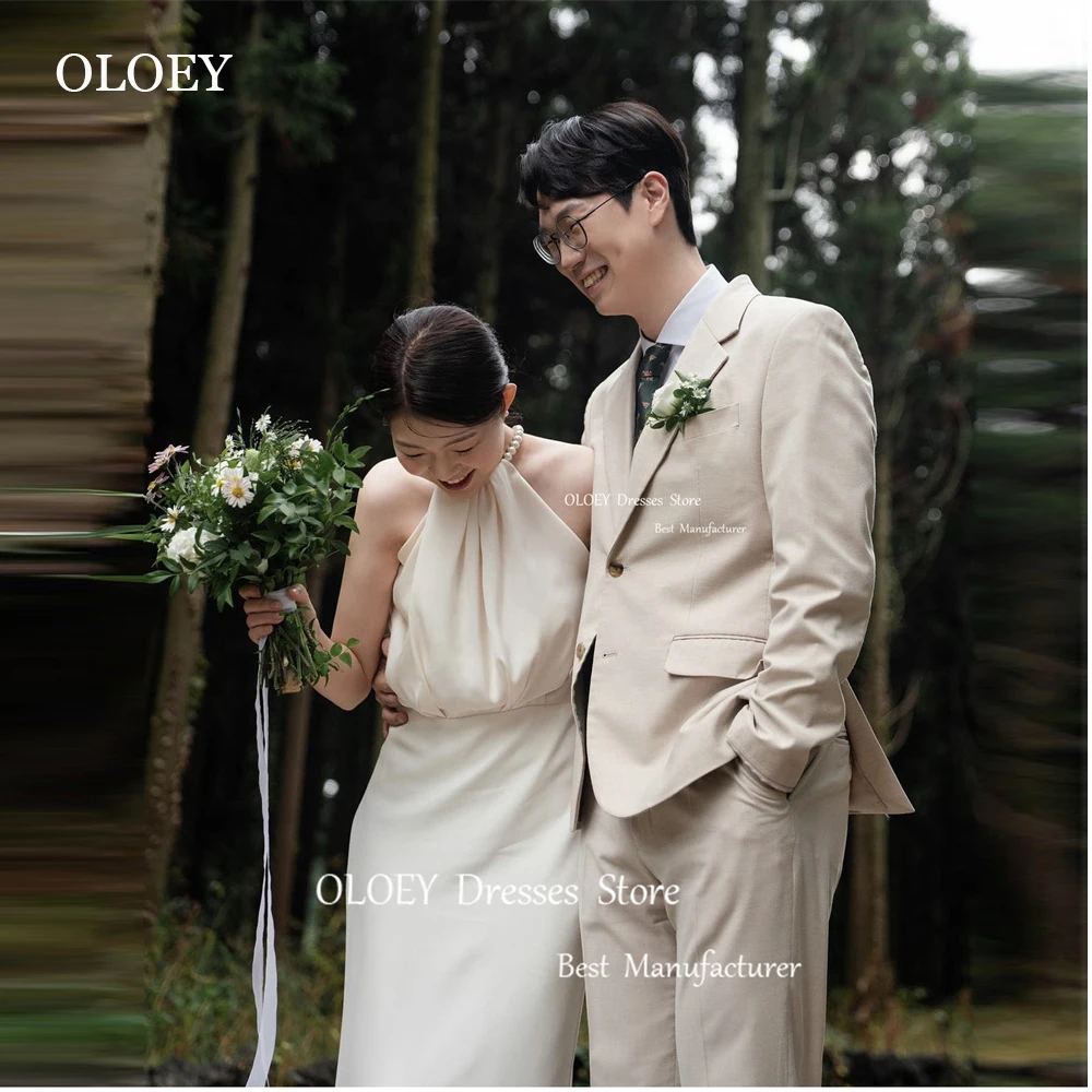 OLOEY Korea Women Wedding Dresses Sheath Halter Pearls Stretch Satin Sheath Floor Length Bride Gowns For Photoshoot Plain
OLOEY Korea Women Wedding Dresses Sheath Halter Pearls Stretch Satin Sheath Floor Length Bride Gowns For Photoshoot Plain