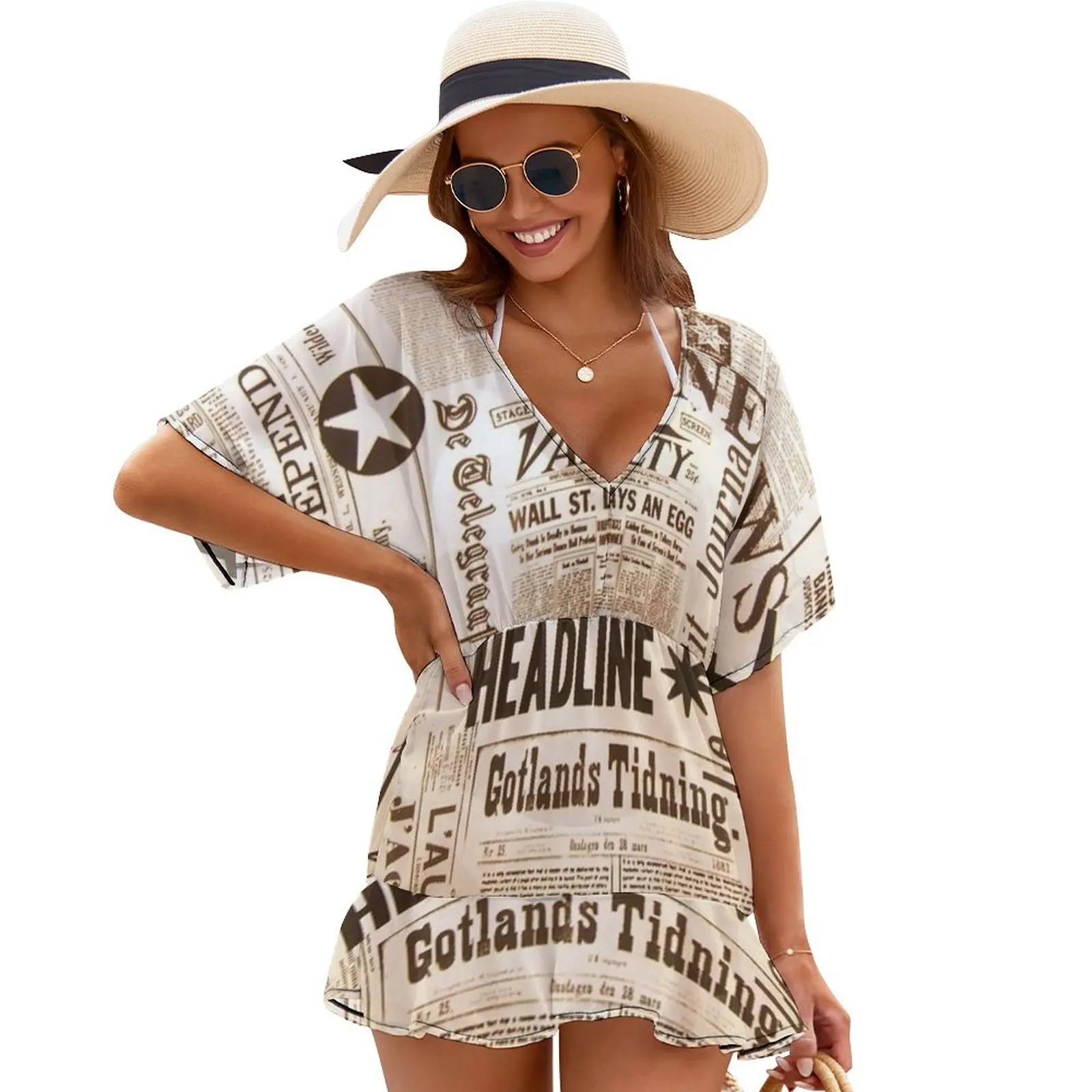 Newspaper Print Cover Ups elegant and pretty women's dresses Prom gown dress for women summer
Newspaper Print Cover Ups elegant and pretty women's dresses Prom gown dress for women summer