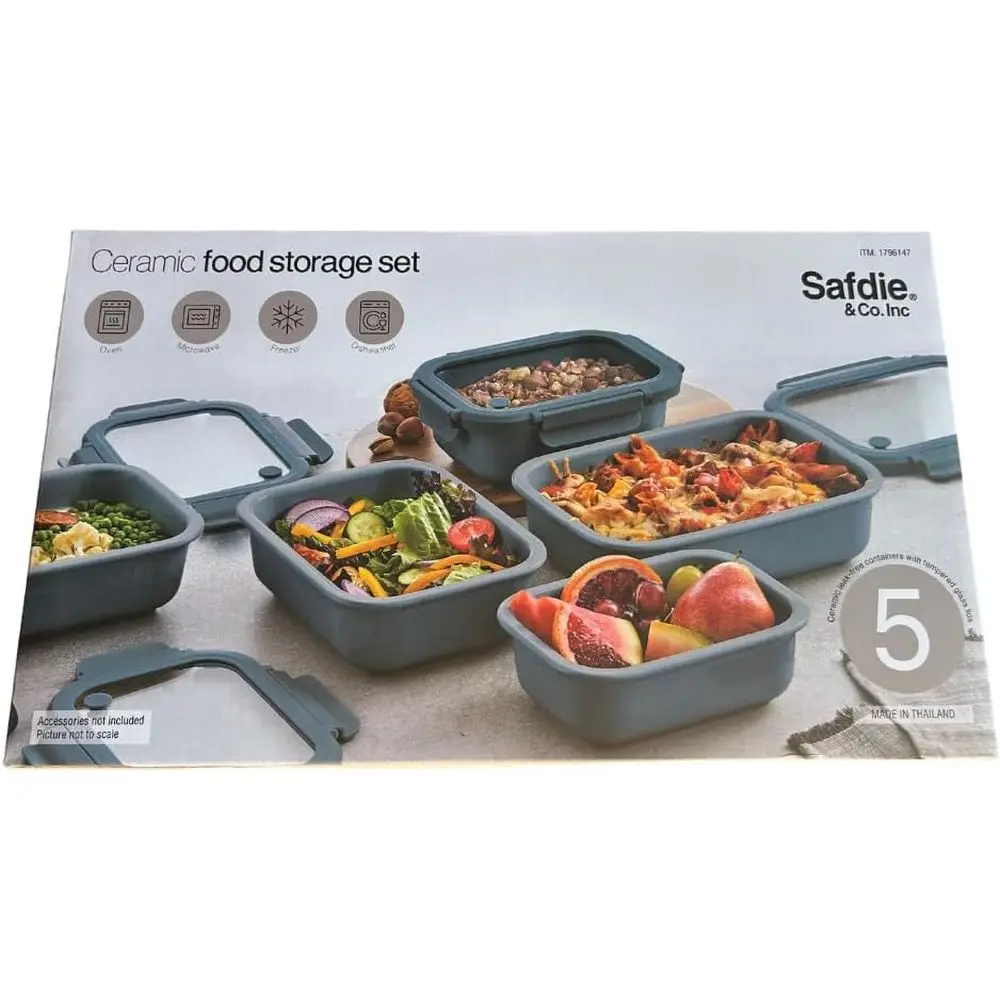 5-Piece Glass-Lid Kitchen Storage Set, Leak-Proof Containers in Blue
5-Piece Glass-Lid Kitchen Storage Set, Leak-Proof Containers in Blue