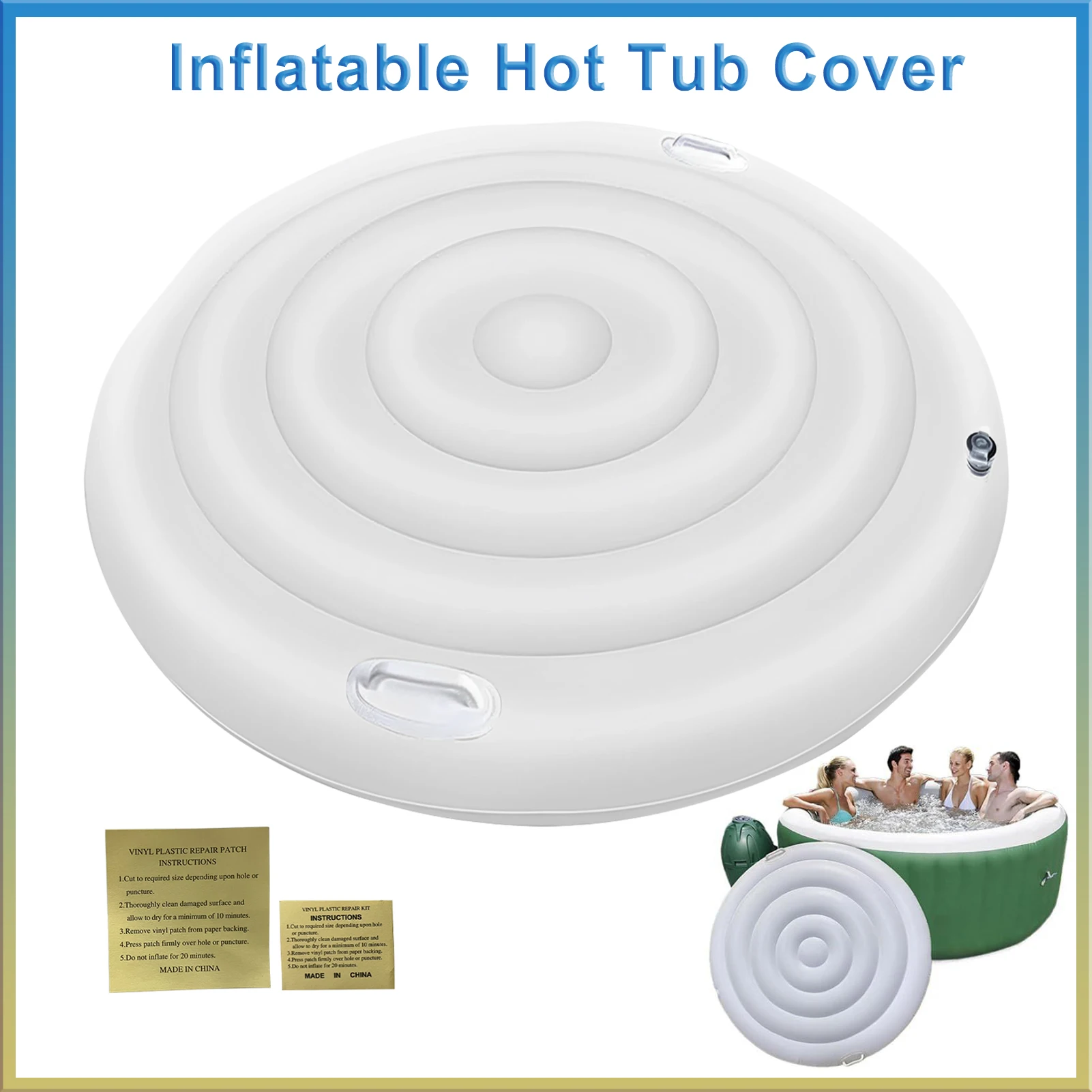 138cm Diameter Inflatable Hot Tub Cover Energy Saving Round Hot Tub Lid Outdoor Spa Pool Windproof Rain Overflow Thermal Cover
138cm Diameter Inflatable Hot Tub Cover Energy Saving Round Hot Tub Lid Outdoor Spa Pool Windproof Rain Overflow Thermal Cover