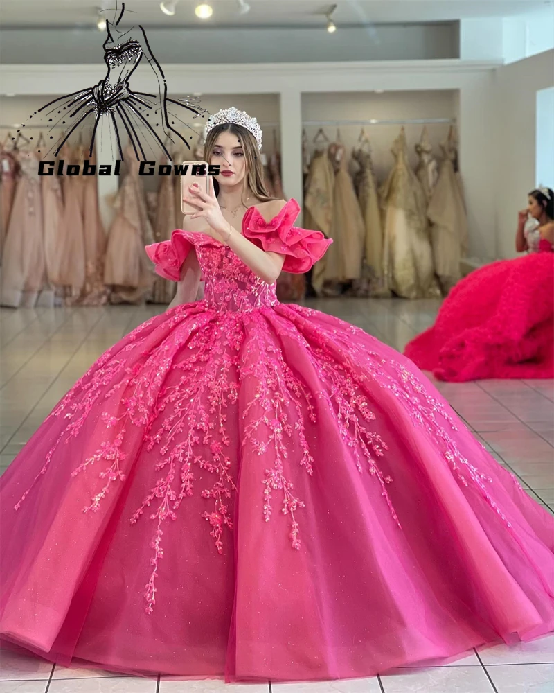Mexico Fuchsia Appliques Quinceanera Dresses Ball Gown Off Shoulder Birthday Dress Women 2024 Princess Gown Sweet 16 Customized
Mexico Fuchsia Appliques Quinceanera Dresses Ball Gown Off Shoulder Birthday Dress Women 2024 Princess Gown Sweet 16 Customized