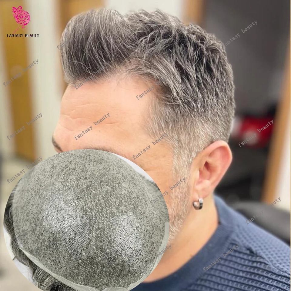 Lightweight 80Density 0.02mm Ultra Thinnest Skin Undetectable Vloop 1B50 #380 Gray Men Toupee Super Natural Hairline Brown Patch
Lightweight 80Density 0.02mm Ultra Thinnest Skin Undetectable Vloop 1B50 #380 Gray Men Toupee Super Natural Hairline Brown Patch